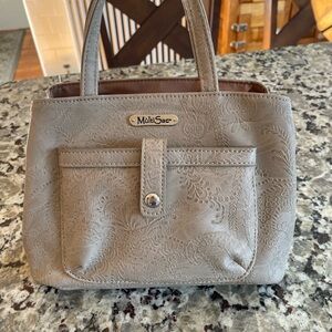MultiSac Taupe Beige Embossed Women's Mini Hand Bag NWOT